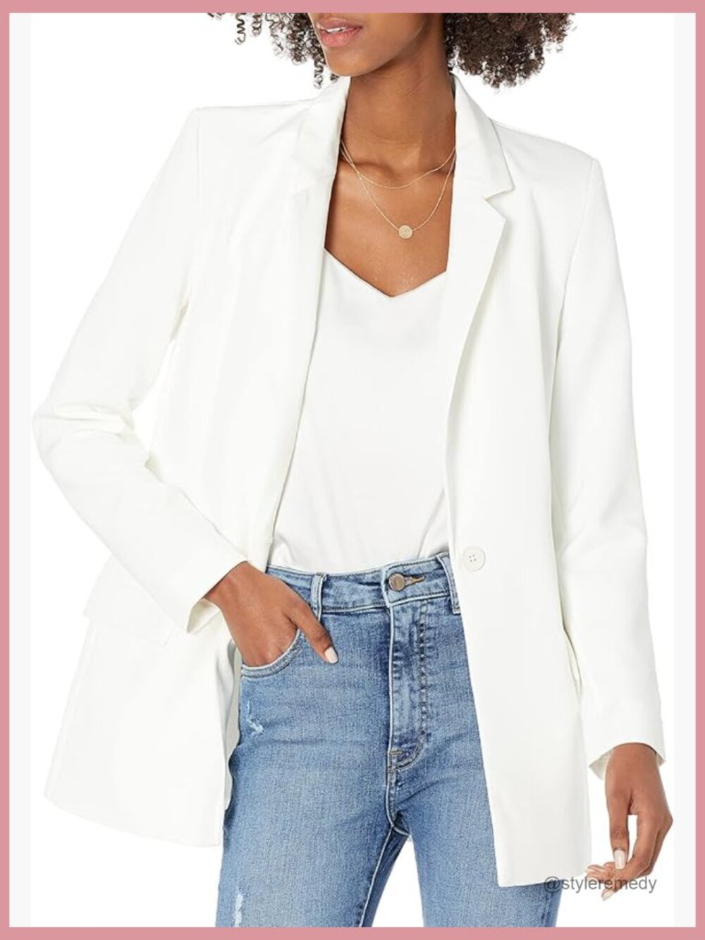 Women's Long Blazer - Notch Collar, Long Sleeve, Polyester Blend, Daily Casual